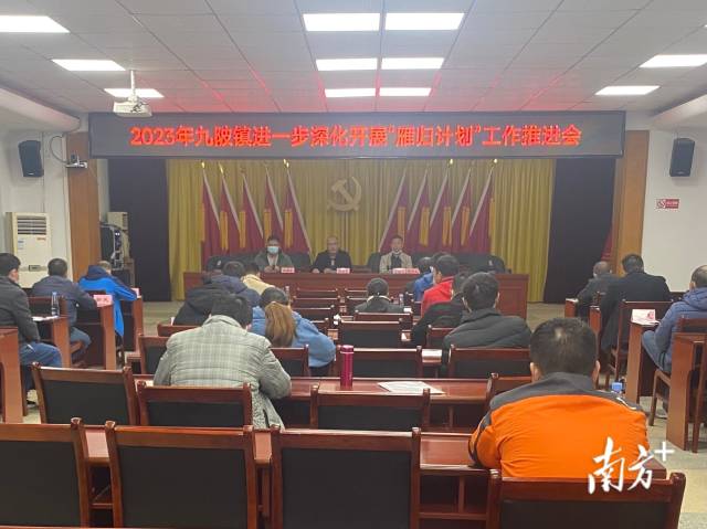 九陂鎮(zhèn)召開進一步深化開展“雁歸計劃”工作推進會。
